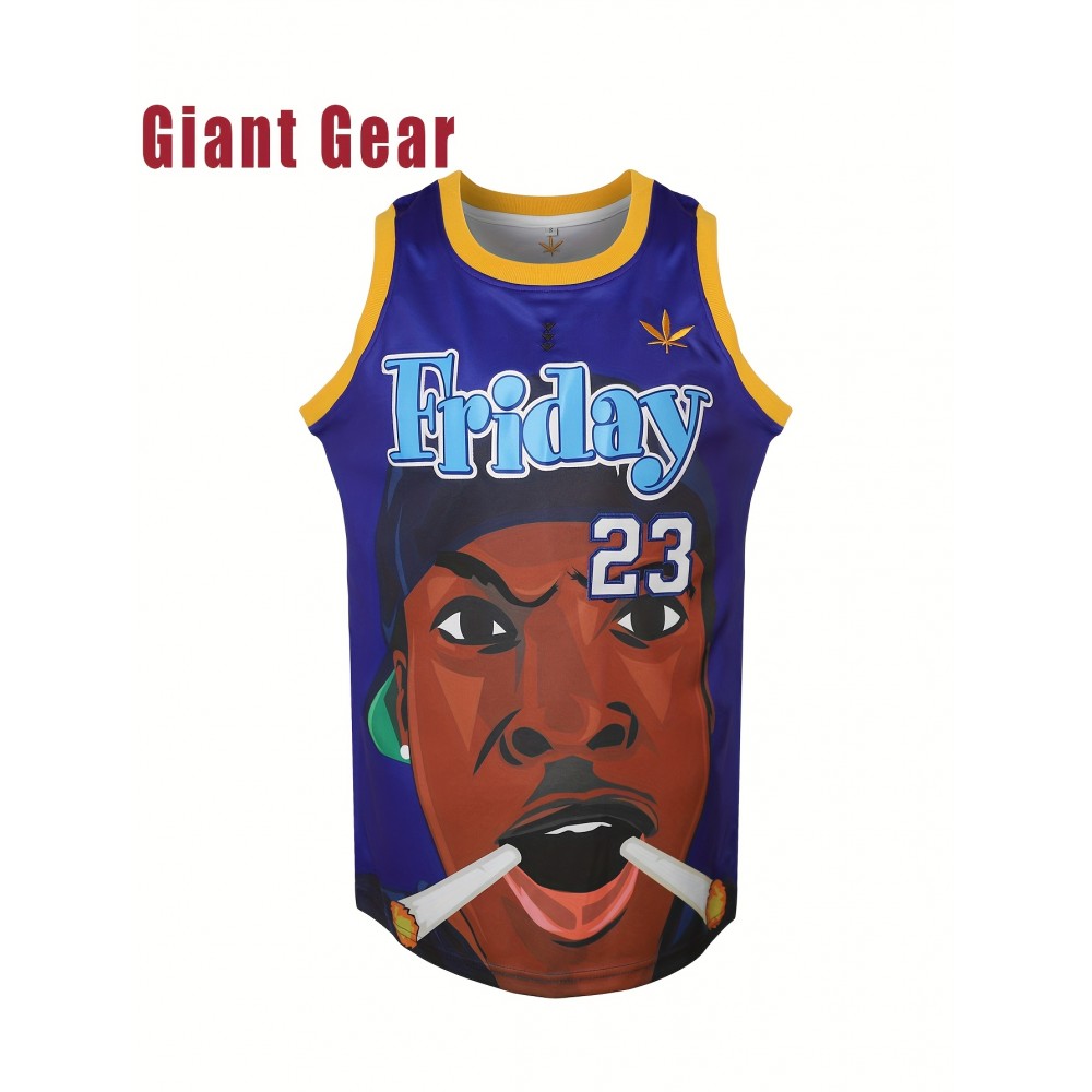 Men's #23 Purple Basketball Jersey - Breathable Polyester V-Neck with Embroidered Friday & Number 3 Design, Loose Fit for Team Sports, Training, Casual Wear (Sizes S-3XL), Sports Training Gear | Sporty Look | Durable Sports Fabric