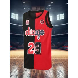 Men's Classic Retro 23 Embroidered Sleeveless Tank Top - -Inspired Design, Moisture-Wicking Breathable Nylon/Spandex Blend, Lightweight Quick-Dry Athletic Shirt for Basketball Training & Casual Wear