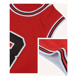 Red Classic Jersey, Fan Gift, Basketball Training Uniform, Summer Vest Top Made Of Breathable Premium Fabric