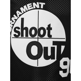 Men'S American Basketball Suit, # 96 Black Breathable Round Neck Basketball Suit, Embroidered Polyester Knit, S-3XL