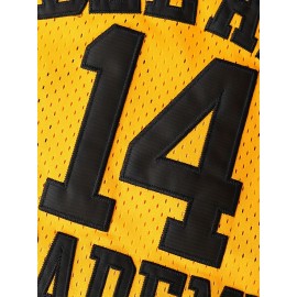Men'S Basketball Shirt # 14 Yellow Sportswear For Spring, Summer, And Autumn, Size S-XXXL