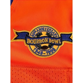 Men's Retro #9 Orange Football Jersey with Embroidery - V-Neck, Short Sleeve, Breathable & Moisture-Wicking, Ideal for Parties, Outdoor Sports & Casual Wear