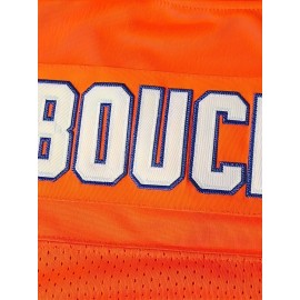 Men's Retro #9 Orange Football Jersey with Embroidery - V-Neck, Short Sleeve, Breathable & Moisture-Wicking, Ideal for Parties, Outdoor Sports & Casual Wear