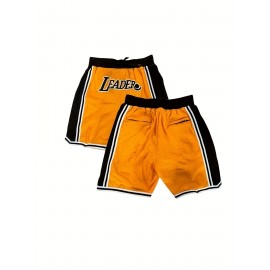 Men's Breathable Quick-Dry Basketball Shorts with Drawstring & 