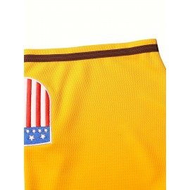 Men's #19 Brown Baseball Jersey with San Francisco Lettering & American Flag Patch - Loose Fit V-Neck Pullover for Training, Team Sports, Casual Wear (Sizes S-3XL), Outdoor Activity Clothing | Sporty Vneck Style | Durable Sportswear