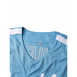 Men'S Baseball Shirt # 32 Blue Off Shoulder White Suitable For Walking, Cycling, Fishing Competition Training Size S-3XL