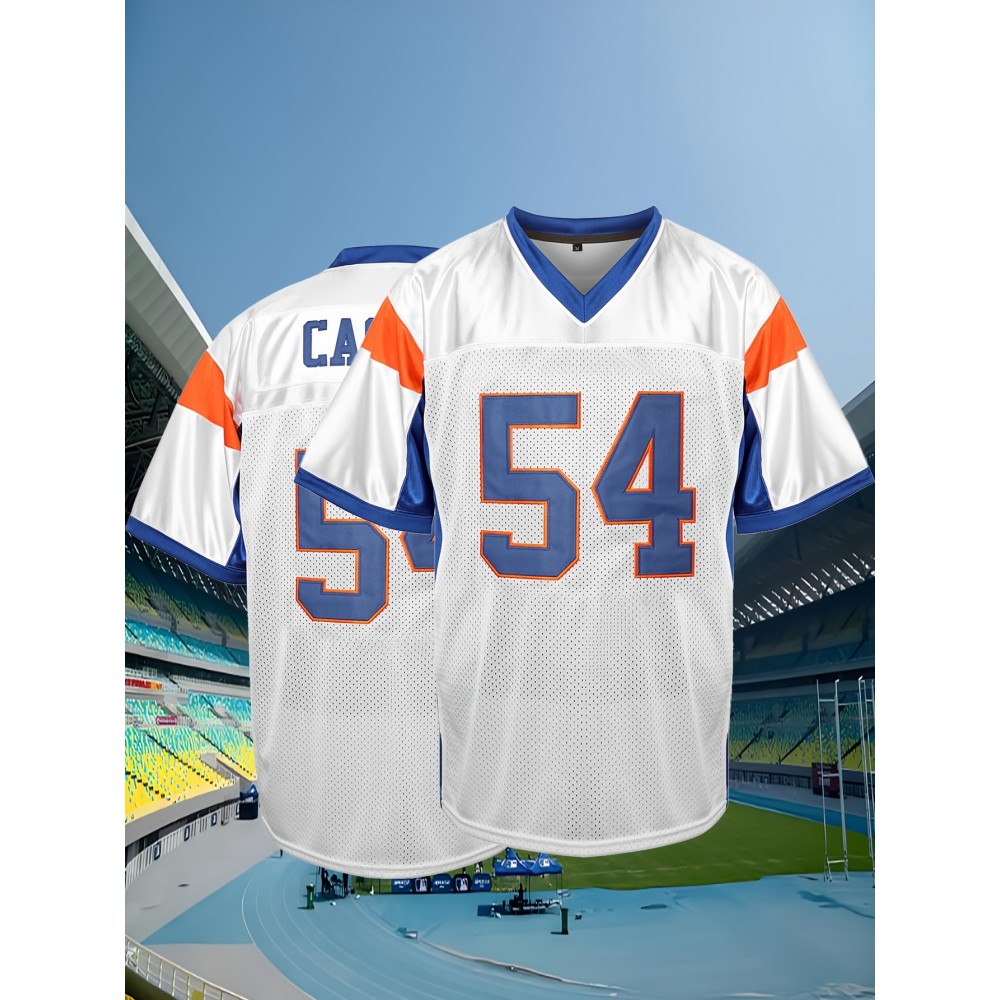 Men'S American Football Top # 54 White Sports Shirt Suitable For Street Training, Competitions, Spring/Summer/Autumn Wear S-XXXL