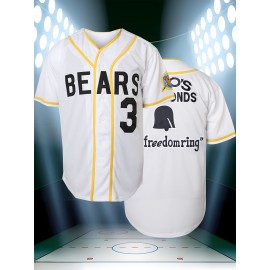 Youth Baseball Jersey #3 - White & Yellow Varsity Style, 