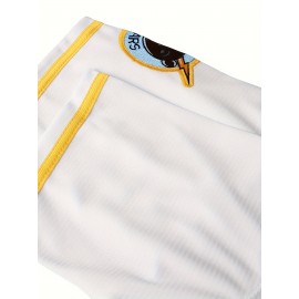 Youth Baseball Jersey #3 - White & Yellow Varsity Style, 