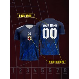 Customizable Kids Football Jersey | V-Neck Polyester, Personalized Name & Number, Preppy Sports Casual Streetwear for Children & Teens