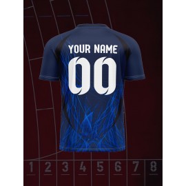 Customizable Kids Football Jersey | V-Neck Polyester, Personalized Name & Number, Preppy Sports Casual Streetwear for Children & Teens