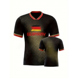 Professional Sports Fabric Women's Creative Pattern Print Country Home Soccer Jersey T-shirt, As Gifts For Sports Fans