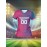 [Quick-Dry Soccer Jersey] Breathable Quick-Dry Custom Women's V-Neck Soccer Jersey | Personalized Name & Number, Pink with Blue Stripes for Team Training, Sports Fitness, and Casual Wear